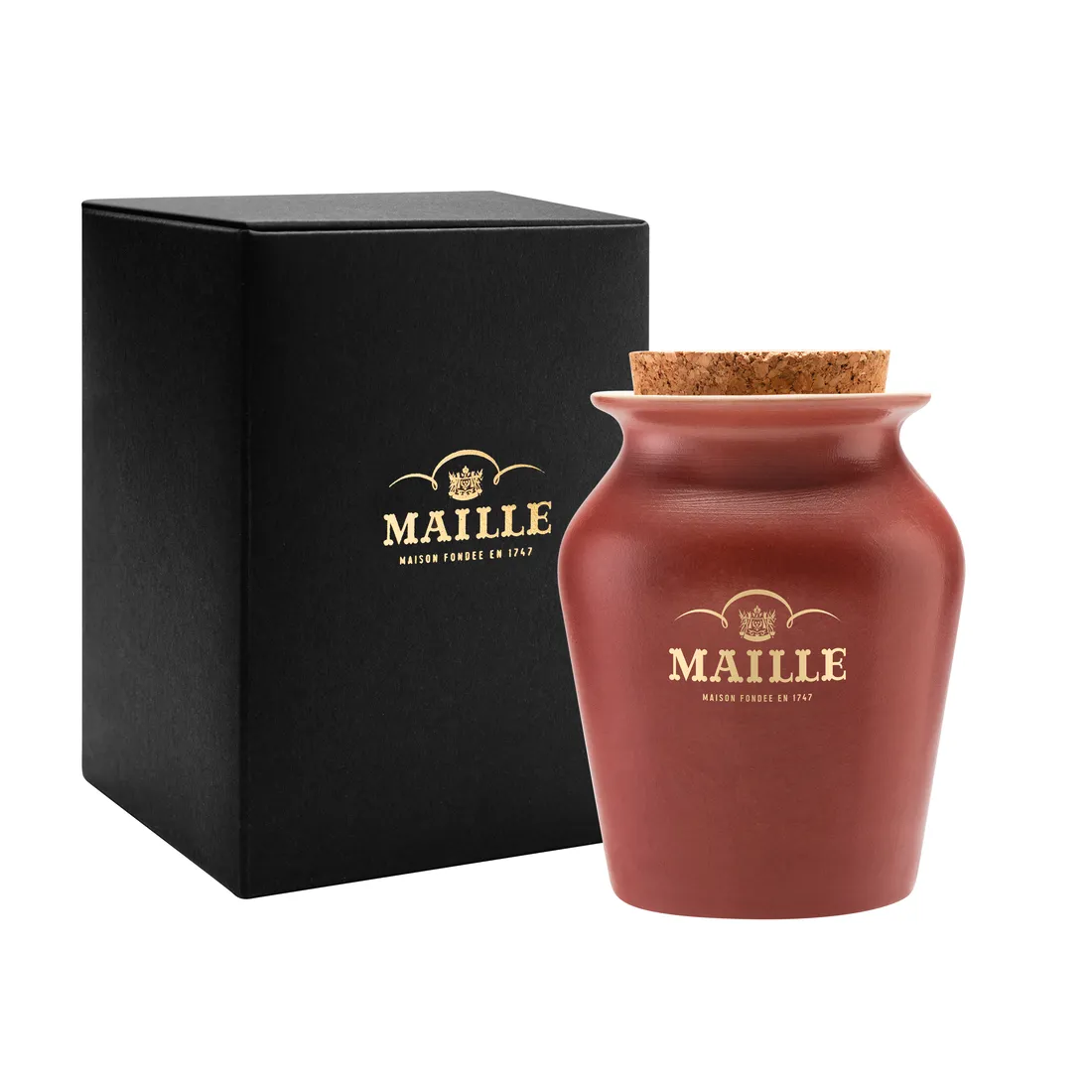 Maille Whisky moutarde poivre fumé pot grès
