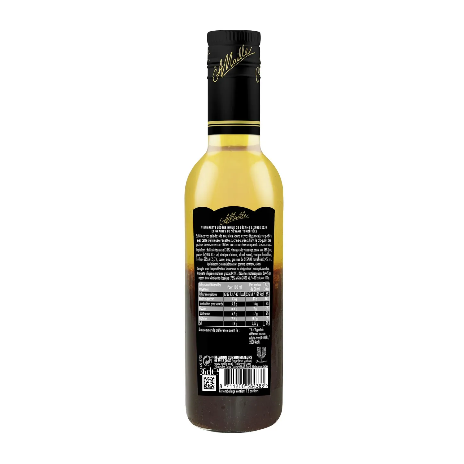 Maille Sésame Soja vinaigrette 360ml graines torréfiées