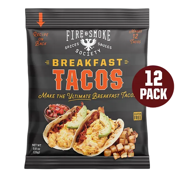 Fire Smoke Society Breakfast Taco assaisonnement mexicain 12 sachets ancho