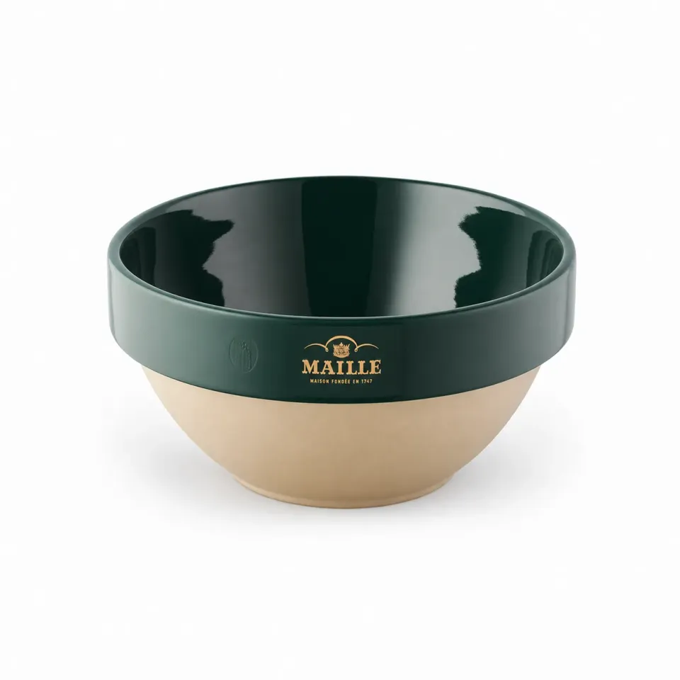 Maille Manufacture de Digoin saladier grès vert sapin