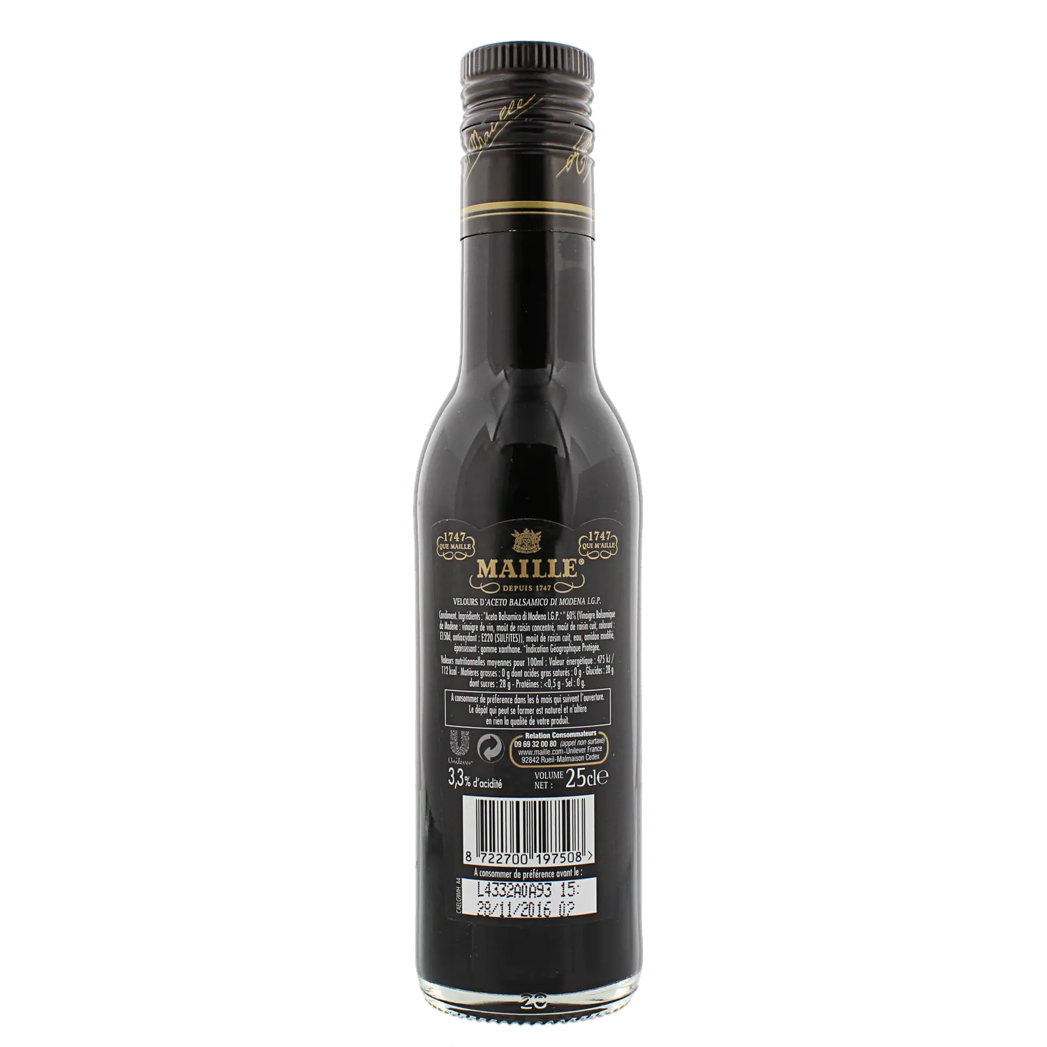 Maille Velours vinaigre balsamique de Modène 25 cl texture veloutée