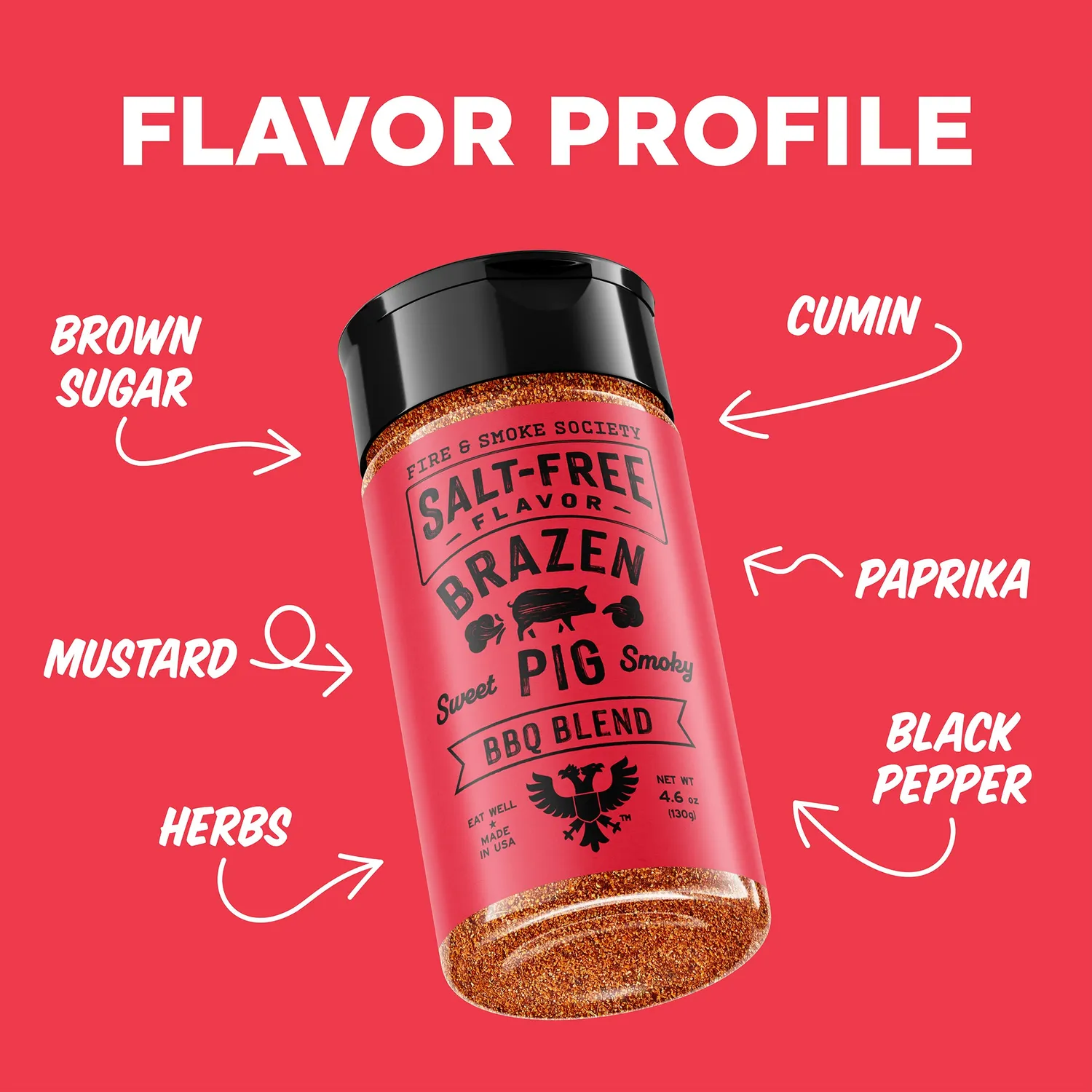 Fire Smoke Society Brazen Pig rub sans sel 4.6 oz