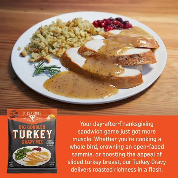 Fire Smoke Society Turkey Gravy sauce dinde 12 sachets