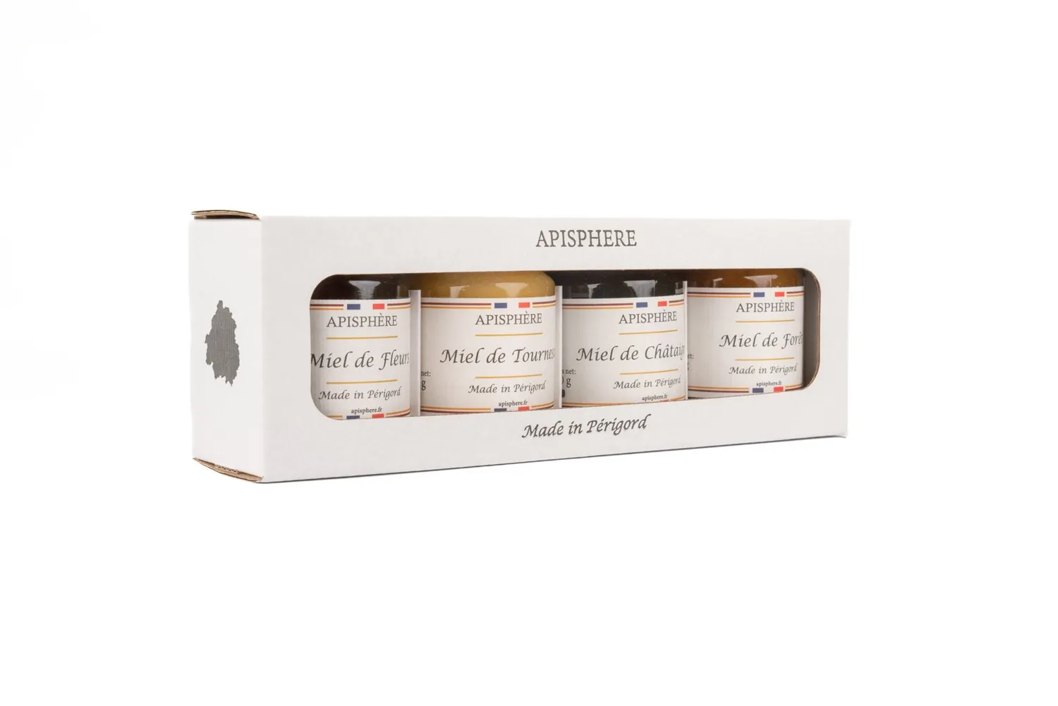 Apisphere Coffret dégustation miels du Périgord 4x120g