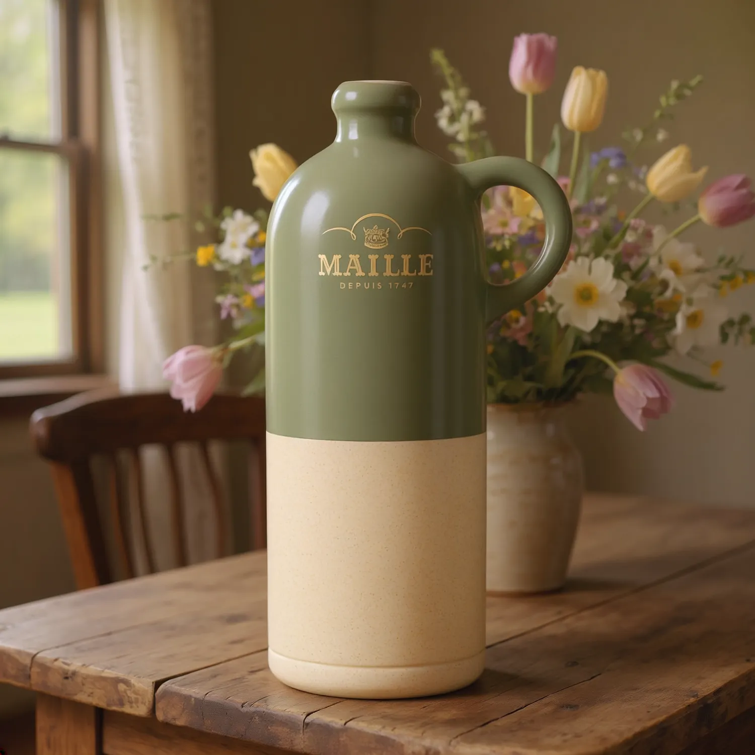Maille Sauge cruchon bi-matière grès Digoin moutarde