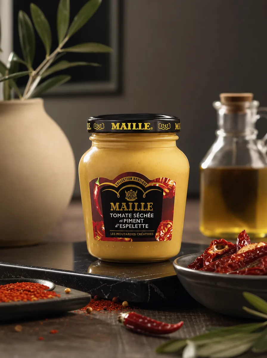 Maille Tomate Séchée Piment Espelette moutarde 108g relevée