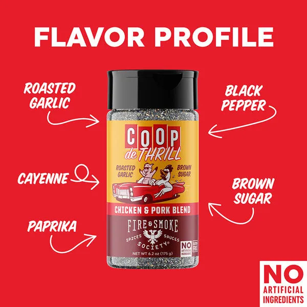 Fire Smoke Society Coop de Thrill rub porc poulet 6,2 oz poivre