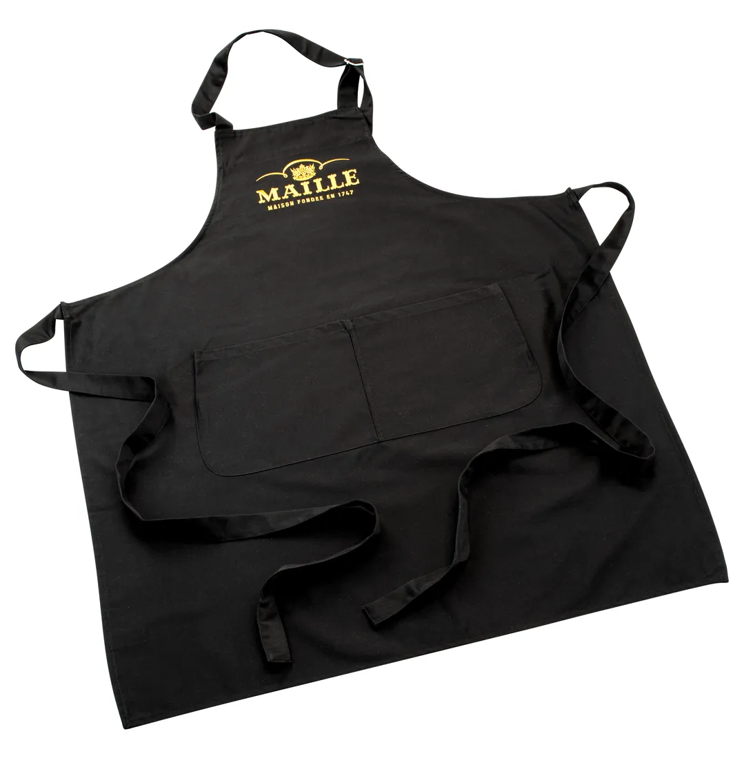 Maille Tablier Noir tablier cuisine noir 90 cm coton