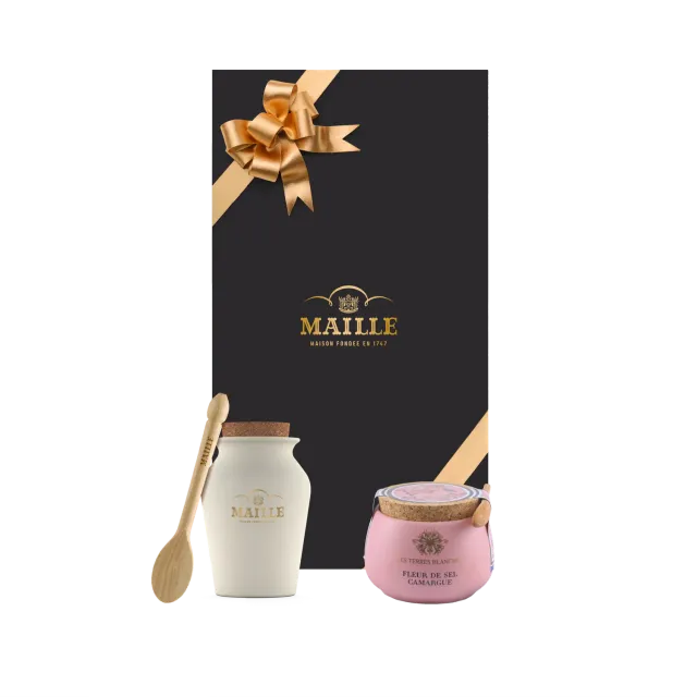 Maille Essentiel Rose coffret moutarde vin blanc 125g sel