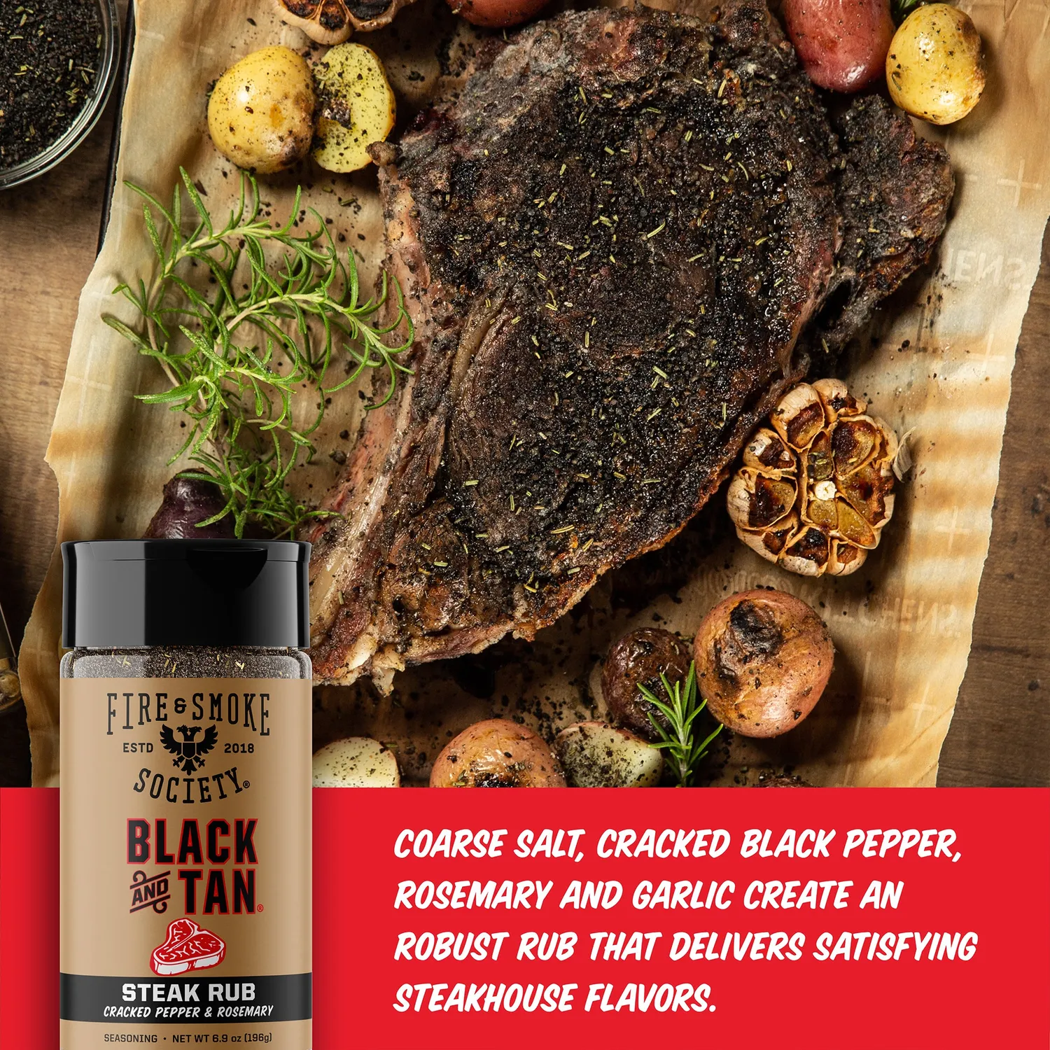 Fire Smoke Society Black & Tan rub steak poivre