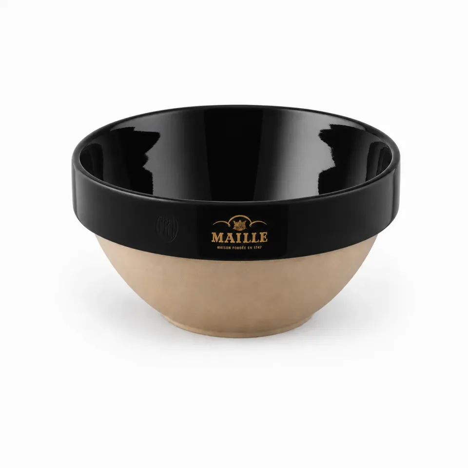 Maille Manufacture de Digoin saladier grès émaillé noir artisanal