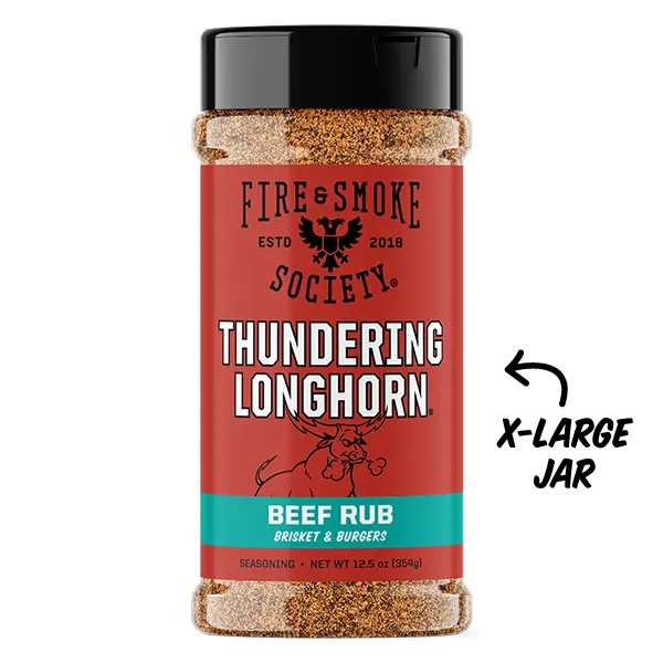 Fire Smoke Society Thundering Longhorn rub bœuf XL café ancho