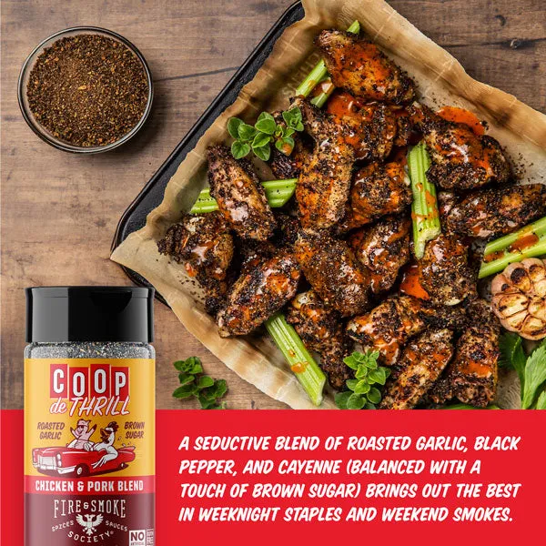 Fire Smoke Society Coop de Thrill rub porc poulet 6,2 oz poivre