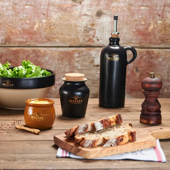 Maille Digoin pot à sauce grès noir