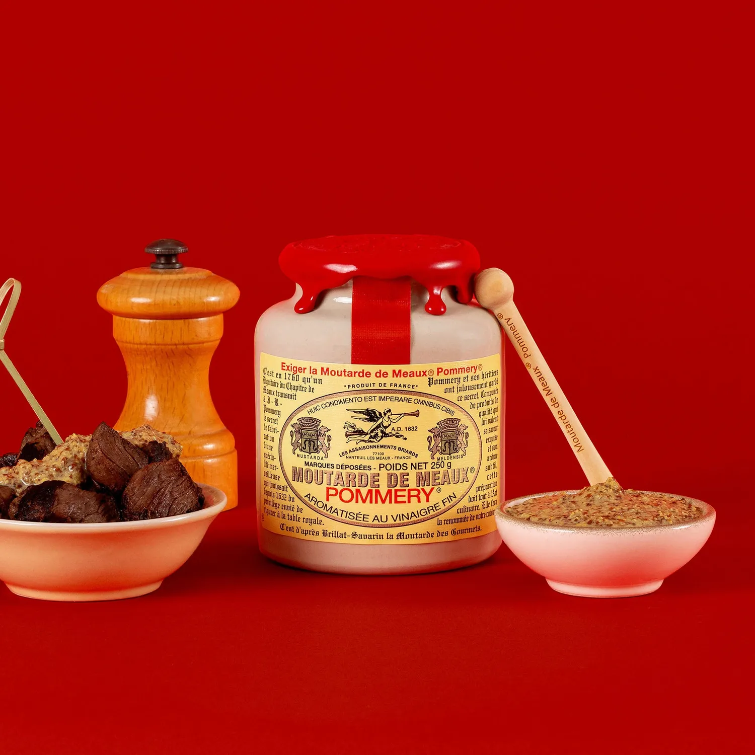 Pommery Meaux Moutarde de Meaux cirée 250g grains
