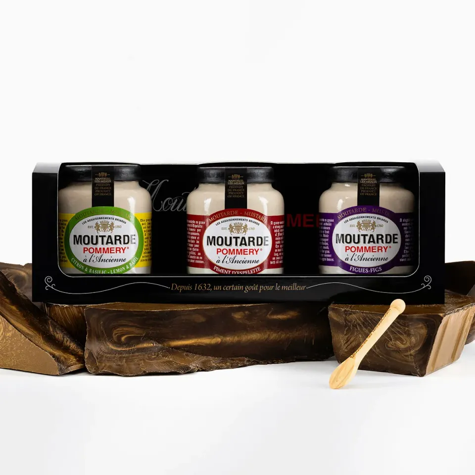Pommery Découverte moutardes à l’ancienne coffret 3x100g