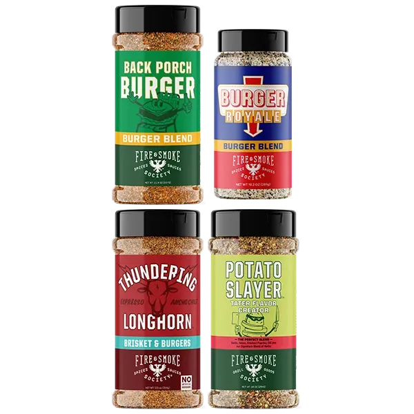 Fire Smoke Society Burgers & Fries bundle épices lot 4 burger