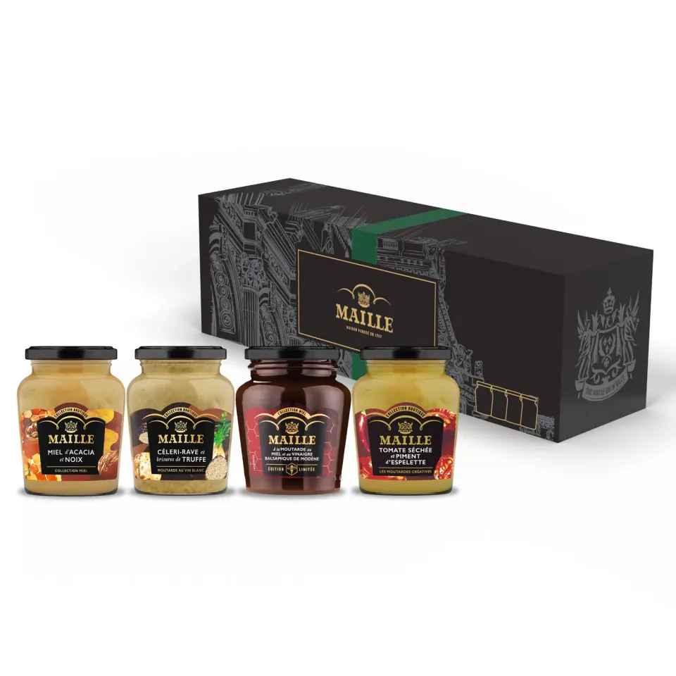 Maille Sucré Salé coffret 4 moutardes miel truffe