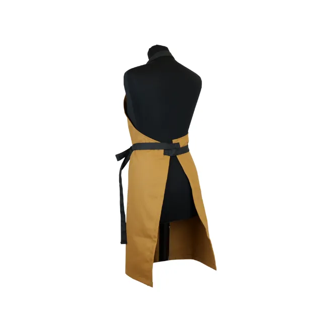 Maille x Atelier TB tablier noir caramel coton épais