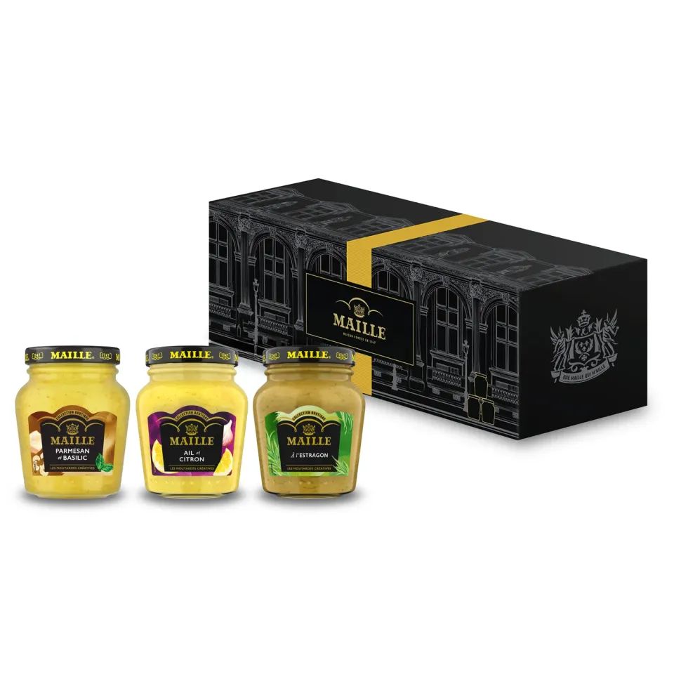 Maille Trilogie Gourmande coffret moutardes 3x108g estragon