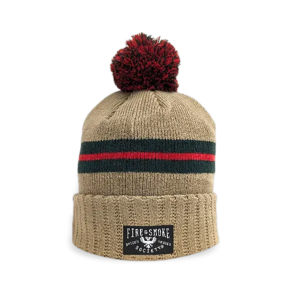 Fire Smoke Society Short Stripe bonnet rayé à pompon