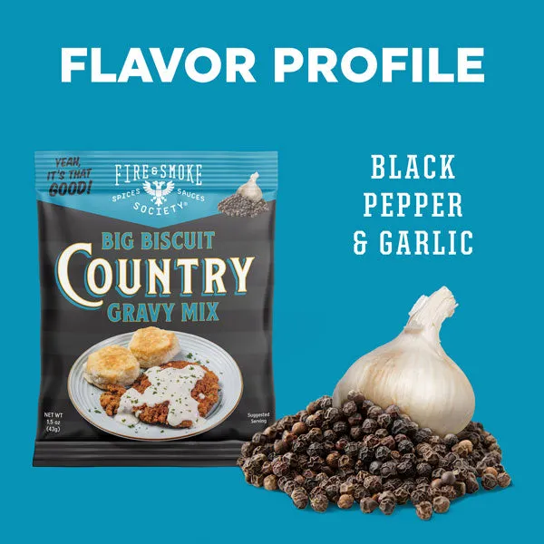 Fire Smoke Society Country Gravy mélange pour sauce 12 sachets poivré