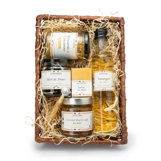 Apisphere Panier Gourmand coffret cadeau miel 6 produits