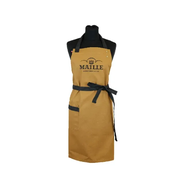 Maille x Atelier TB tablier noir caramel coton épais