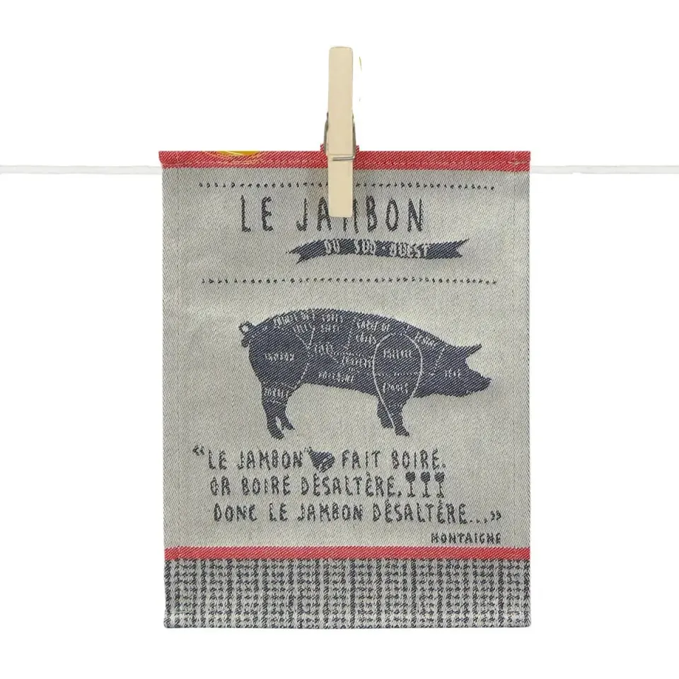 Maille Para Tapas Jambon serviette coton 15x20 cm