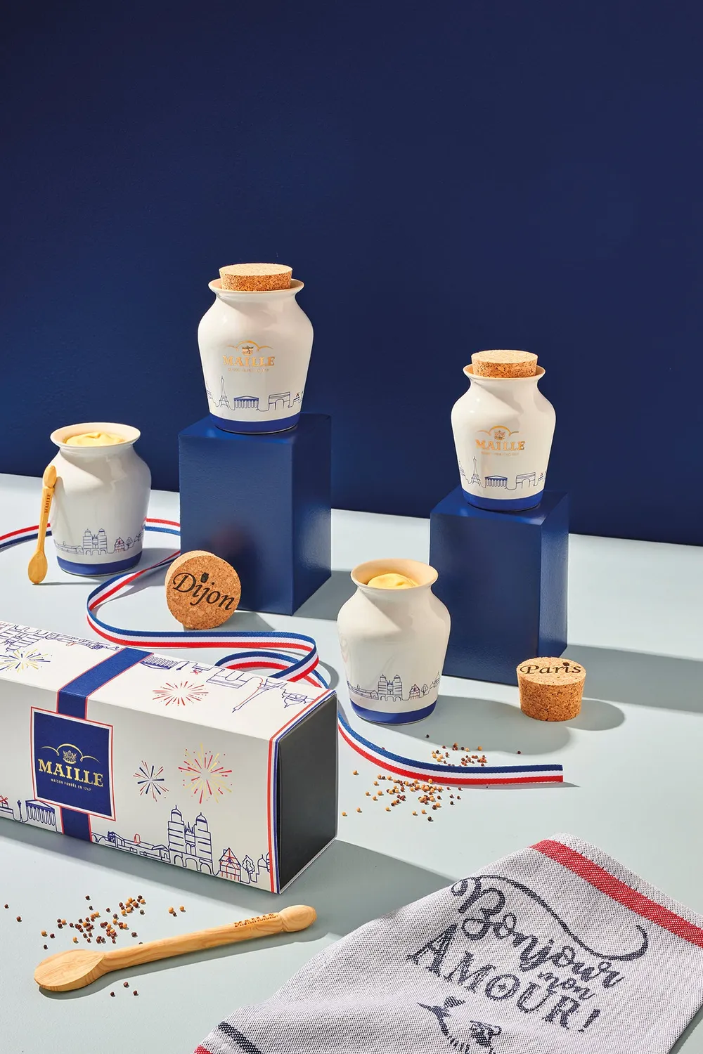 Maille Para Tapas Macarons serviette coton Moutet