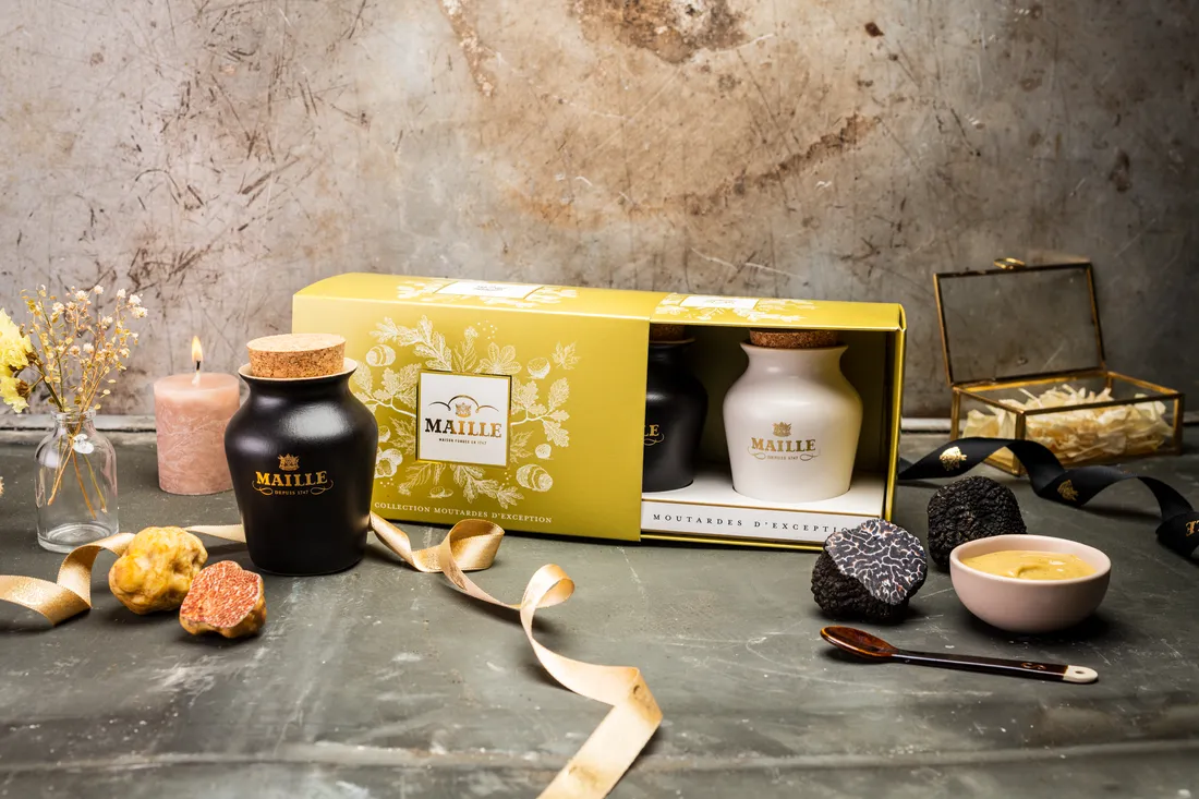 Maille Essentiel Rose coffret moutarde vin blanc 125g sel